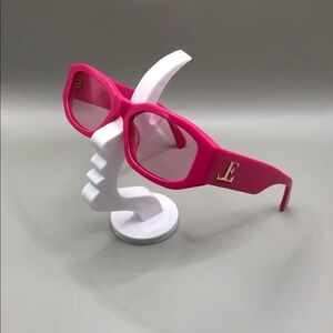 Lorvae Sneaky Link Sunglasses Bright Hot Pink Rectangular Trendy Shape